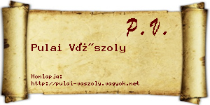 Pulai Vászoly névjegykártya